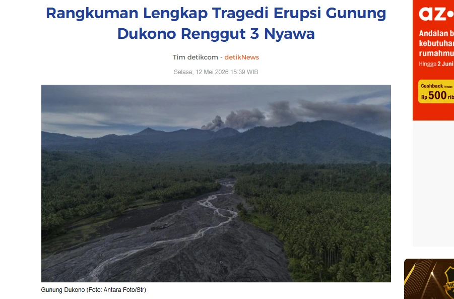 Tragedi erupsi gunung dukono renggut 3 nyawa pendaki